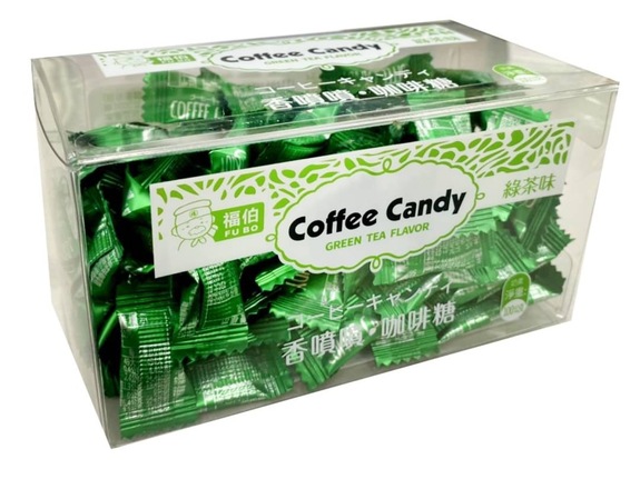 褔伯咖啡糖-綠茶味  100g/盒  獨立包裝 奶素  