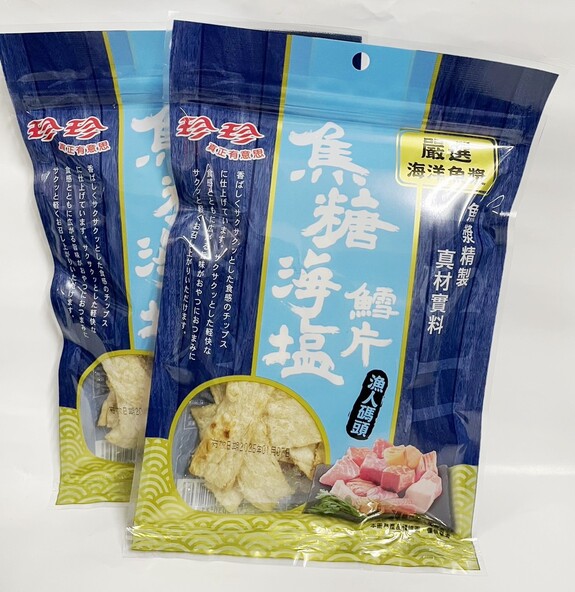 珍珍-焦糖海塩鱈片 60g/包    魚漿精製.真材實料